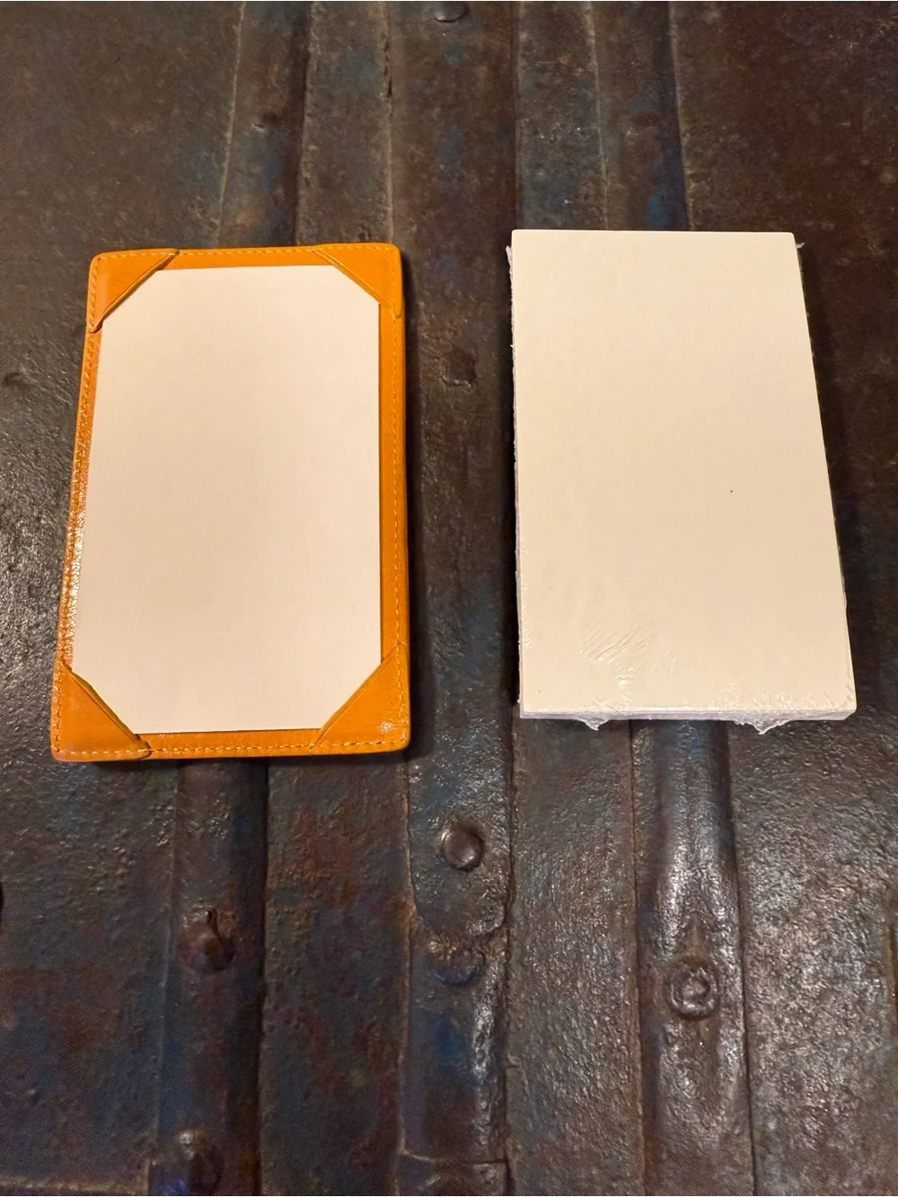 Yellow leather Dooney & Bourke note holder